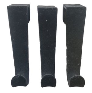 Fluwelen deurhaken - Zwart - Kunststof - Set van 3 Fluwelen deurhaken - Zwart - Kunststof - Set van 3