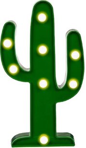 Cactus lampje met 8 led lampjes - Groen - Kunststof - 14 x 3 x 25 cm Cactus lampje met 8 led lampjes - Groen - Kunststof - 14 x 3 x 25 cm
