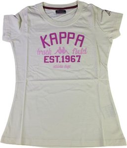 Kappa - T-shirt Athletic - Creme / Roze - Maat M - Vrouwen