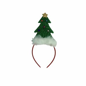 Kerstdiadeem - Model Kerstboom - Diadeem - Rood / Groen / Wit - Glitter - Kerstmis - Haaraccessoires 