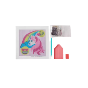 Emoji diamond painting  - Roze / Multicolor - Kunststof - Vanaf 3 jaar - Knutselen - Creatief - DIY 