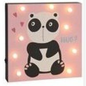 Wanddecoratie decoratie met licht - Kids collection - Panda - Roze 