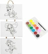 PAW Patrol mini verf pakket - Blauw / Multicolor - Kunststof / Hout - Vanaf 3 jaar - Inclusief verf en kwast - Verven - Creatie