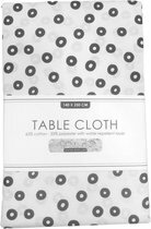 Luxe tafelkleed met stippen design - Wit / Zwart - Katoen / Polyester - 140 x 250 cm - Waterafstotend -Tafelen - Kleed - Tafell