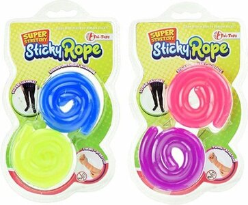 Super stretchy sticky rope - Geel / Blauw - Siliconen - 2 Stuks - Speelgoed - Cadeau - Spelen