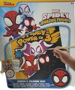 Spidey amazing friens Scratch Book - Spiderman - Kleurboek - Multicolor - Tekenen - Kras boek - Marvel - 3+ - 