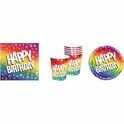 Happy Birthday Set Regenboog - Servetten / Bekers / Bordjes - Multicolour - Feest - Verjaardag - Regenboog