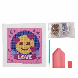 Emoji diamond painting love  - Paars / Multicolor - Kunststof - Vanaf 3 jaar - Knutselen - Creatief - DIY