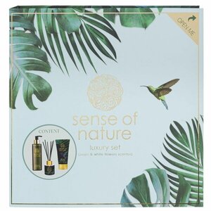 Sense Of Nature Beautypakket - Geschenkset - Badschuim / Bodylotion / Geurstokjes - 3 Delig - Cadeau tip - Giftbox - Verjaardag - Moederdag