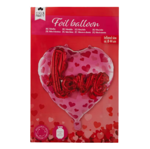 Folieballon Love - Rood / Roze - 44 cm - Valentijnsdag -  Hartje - Ballon - Ballonnen - Hartjes ballon 