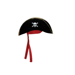 Piraten Hoed Met Rode Band - Rood / Zwart - Kinderen - One Size