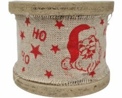  Textiel decoratie lint - OH OH - Kerstman - kerst lint - Rood - Textiel - 1 Stk - 1,5 m - Textiel - Hobbylint - Jute Decolint