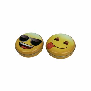 Smiley snackbox - Geel/Multicolor - Metaal - 29 Ø x 12cm