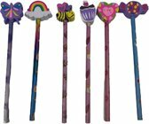  Potloden met Gum - 6 stuks - Multicolor - 18 x 4 cm - Potlood - Schrijven - School - Kinderen - Cadeau