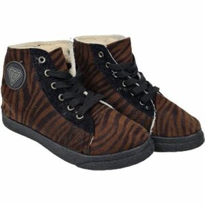 Sneakers RIHANNA zebraprint halfhoog met voering - Bruin / Zwart - Suedine - Maat 31