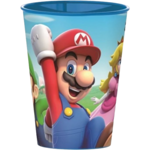 Mario kinderservies bekers - Rood / Blauw - 7,5 / 12 cm - Kunststof - Set van 2 - Servies - Drinkbeker - Supermario 1