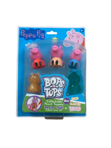 Peppa Pig potlood toppers set - Multicolor - Kunststof - Set van 5 - Cadeau - 3+