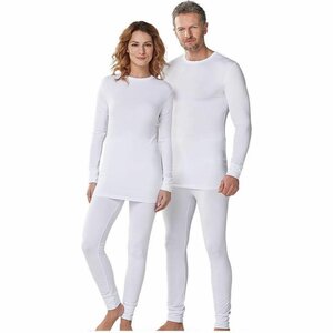 Volwassenen thermo shirt DAMIAN - Wit - Polyester - Maat L - Unisex - Skiën - Sporten - Thermoshirt