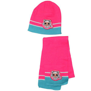 Muts En Sjaal - LOL Surprise - Roze / Blauw - Winter - Kinderen - Mutsen - Winter Set 