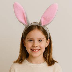 Diadeem met paasoren EASTER -  Grijs - Polyester - Pasen1