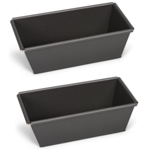 Mini Bakvorm - Zwart - RVS - 15 x 8,5 x 5,8cm - Set van 2 - Cakevorm - Taartvorm 