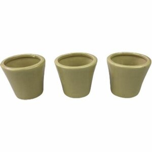 Plantenpotje met antislip voet BREGJE - Crème Wit - 6 x 5 cm - Set van 3