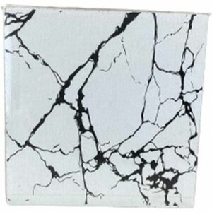 Moderne minimalistische onderzetters MAXWELL - Marmer Motief - Wit / Zwart - MDF - 10 x 10 cm - Set van 4