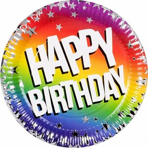 Happy Birthday Bordjes - Bordjes - Bordje - Multicolor - Feest - Verjaardag