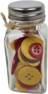 Decoratie knoopjes - Geel / Rood - Glas / Kunststof - l 8 cm