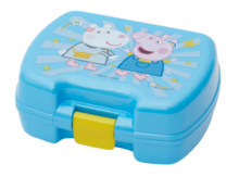 Peppa Pig  /  Peppa Big Broodtrommel -  Blauw - Kunststof - Lunchbox - 17 x 13.5 x 6.5 cm 