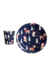 Kerst borden en bekers - 6 stuks - Karton - Blauw / Wit / Rood - Kerstman print - Ø 20 cm - 250 ml - Feest pakket  