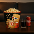 Popcorn bak herbruikbaar MOVIE TIME - Zwart / Rood - Kunststof - 17 x 17 x 14 cm  - Assorti - Set avn 2 - Popcorn Emmer - Snack
