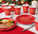 Kerst borden en bekers '' Merry Christmas '' print - 6 stuks - Karton - Rood / Geel / Wit - Ø