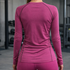 Fitness / Sport Shirt met Lange Mouw LA GYMWEAR - Roze - Maat XL - Dames - Ademend hardloopshirt - Nieuwjaar - Afvallen - Gezon